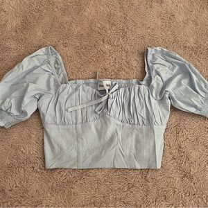 Sun-Deh Puff Sleeve Blouse Crop Top